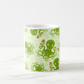 Groene octopussen met bloemen koffiemok (Center)