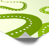 Groene octopussen met bloemen poster (Hoek)