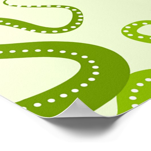 Groene octopussen met bloemen poster (Hoek)