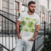Groene octopussen met bloemen