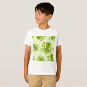 Groene octopussen met bloemen t-shirt (Voorkant volledig)