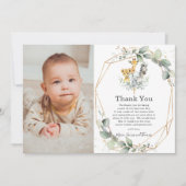 Groene oerwoud dieren Doop Dank kaart (Voorkant)