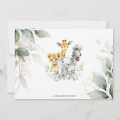 Groene oerwoud dieren Doop Dank kaart (Achterkant)