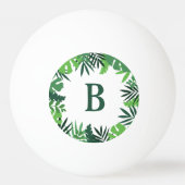 Groene oerwoud palmbladeren florale monogram lette pingpongbal (Voorkant)
