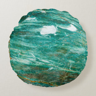 Groene of Emerald Marble textuurachtergrond Rond Kussen