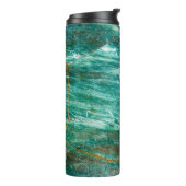 Groene of Emerald Marble textuurachtergrond Thermosbeker (Gedraaid links)