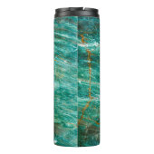 Groene of Emerald Marble textuurachtergrond Thermosbeker (Achterkant)