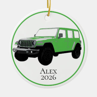 Groene off-road utility vehicle 7-sleuf grille keramisch ornament