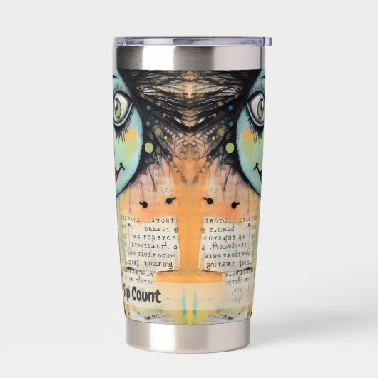 Groene ogen Art collage dame 2 Geïsoleerde Drinkbeker (Links)