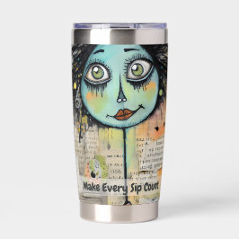 Groene ogen Art collage dame 2 Geïsoleerde Drinkbeker