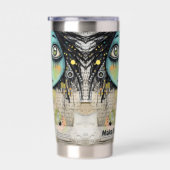 Groene ogen Art collage dame 2 Geïsoleerde Drinkbeker (Rechts)