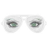 Groene ogen aviator zonnebril (Voorkant)