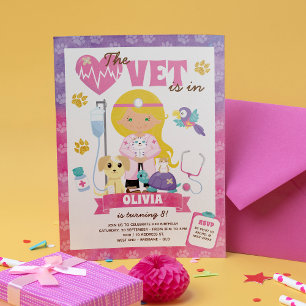 Groene Ogen Blond Meisje Vet Verjaardagsfeestje Kaart