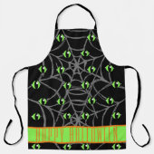Groene ogen en grijs spinnenweb, klein schort (Voorkant)