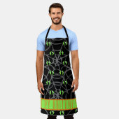 Groene ogen en grijs spinnenweb, klein schort (Gedragen)