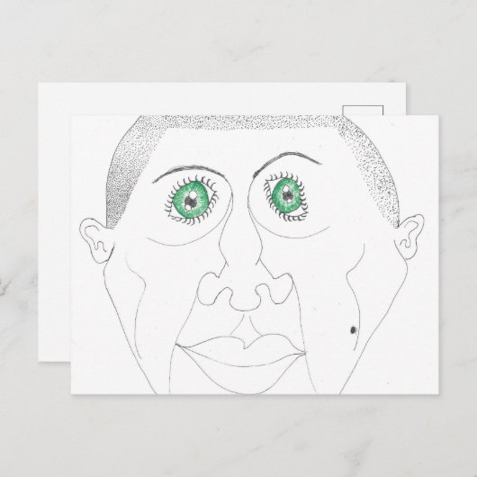 Groene ogen feestdagenkaart (Voorkant / Achterkant)