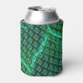 'Groene ogen in raster', bekrast en wazig Blikjeskoeler (Blikje Voorkant)