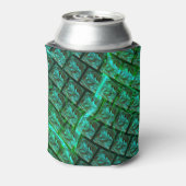 'Groene ogen in raster', bekrast en wazig Blikjeskoeler (Blikje Achterkant)