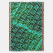 'Groene ogen in raster', bekrast en wazig Deken (Voorkant Verticaal)
