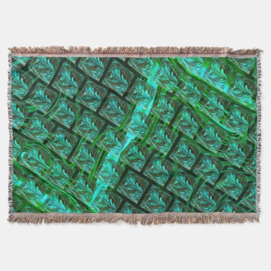 'Groene ogen in raster', bekrast en wazig Deken (Voorkant)