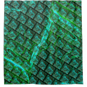 'Groene ogen in raster', bekrast en wazig Douchegordijn (Voorkant)