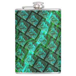 'Groene ogen in raster', bekrast en wazig Heupfles