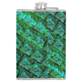 'Groene ogen in raster', bekrast en wazig Heupfles (Achterkant)