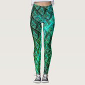 'Groene ogen in raster', bekrast en wazig Leggings (Voorkant)