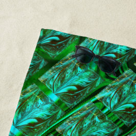 'Groene ogen in raster', bekrast en wazig Strandlaken