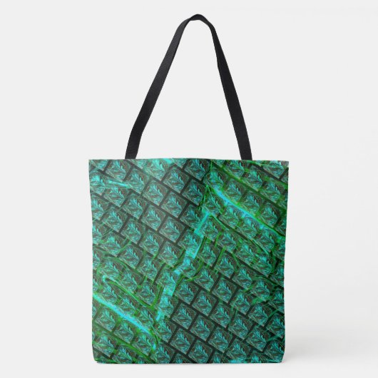 'Groene ogen in raster', bekrast en wazig Tote Bag (Voorkant)