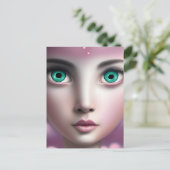Groene ogen in roze wolken briefkaart (Staand voorkant)