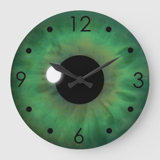 Groene ogen Iris Eyeball Custom Large Grote Klok (Voorkant)
