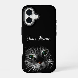Groene Ogen Kat Gezicht Hoesje iPhone 16 Hoesje
