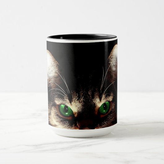 Groene Ogen Kat Koffiemok Mok (Midden)