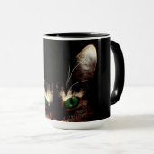 Groene Ogen Kat Koffiemok Mok (Voorkant rechts)