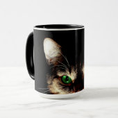Groene Ogen Kat Koffiemok Mok (Voorkant links)