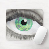 Groene ogen met danserijsilhouettes in Iris Muismat (Met muis)