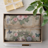 Groene ogen schoonheid met bloemen en vlinders tissuepapier (Geschenk)