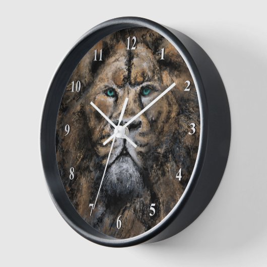Groene Ogen Sterke Leeuw Wandklok (Hoek)