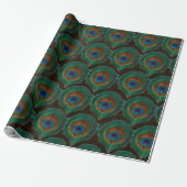 Groene ogen van Peacock Feathers Cadeaupapier (Uitgerold)