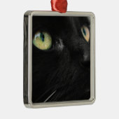 Groene ogen - zwarte kat metalen ornament (Rechts)