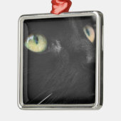 Groene ogen - zwarte kat metalen ornament (Links)