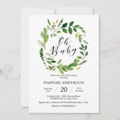 Groene Oh Baby Shower Moderne Script Kaart (Voorkant)