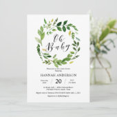 Groene Oh Baby Shower Moderne Script Kaart (Staand voorkant)