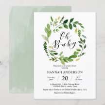 Groene Oh Baby Shower Moderne Script