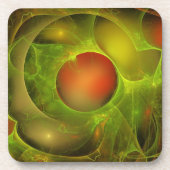 Groene olie Rood water Onderzetter (Voorkant)