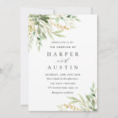 Groene olieramp Botanical Wedding Invitation Kaart (Voorkant)