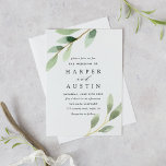 Groene olieramp Botanical Wedding Invitation Kaart<br><div class="desc">Deze bruiloft-uitnodiging met geverfde waterverf bladeren in verschillende groene tinten. Voor meer geavanceerde aanpassing van dit ontwerp,  te klikken gelieve de knoop "aanpassen". Overeenkomende objecten zijn ook beschikbaar.</div>