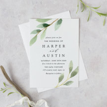 Groene olieramp Botanical Wedding Invitation