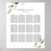 Groene olieramp Botanical Wedding Seating Chart Poster (Voorkant)